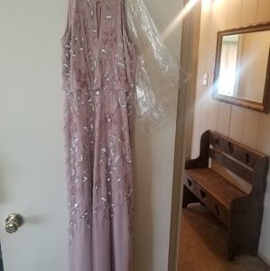 Adriana Papell blush halter dress